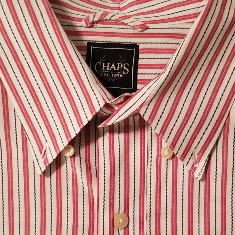 Vintage Chaps Button Down Dress Shirt 100% Cotton